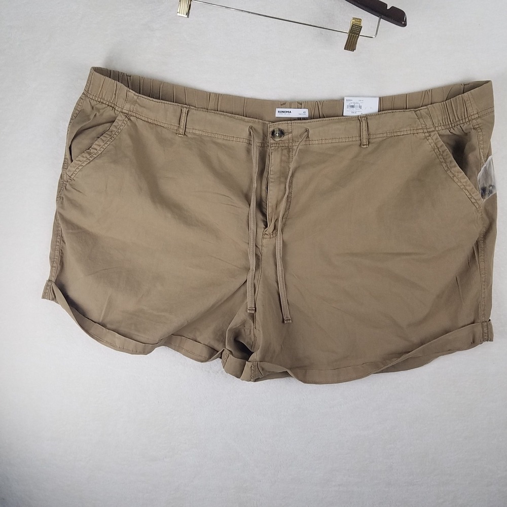SONOMA‎ Goods For Life Women's Khaki Utility Shorts Elastic Drawstring 4X NWT - Picture 3 of 8